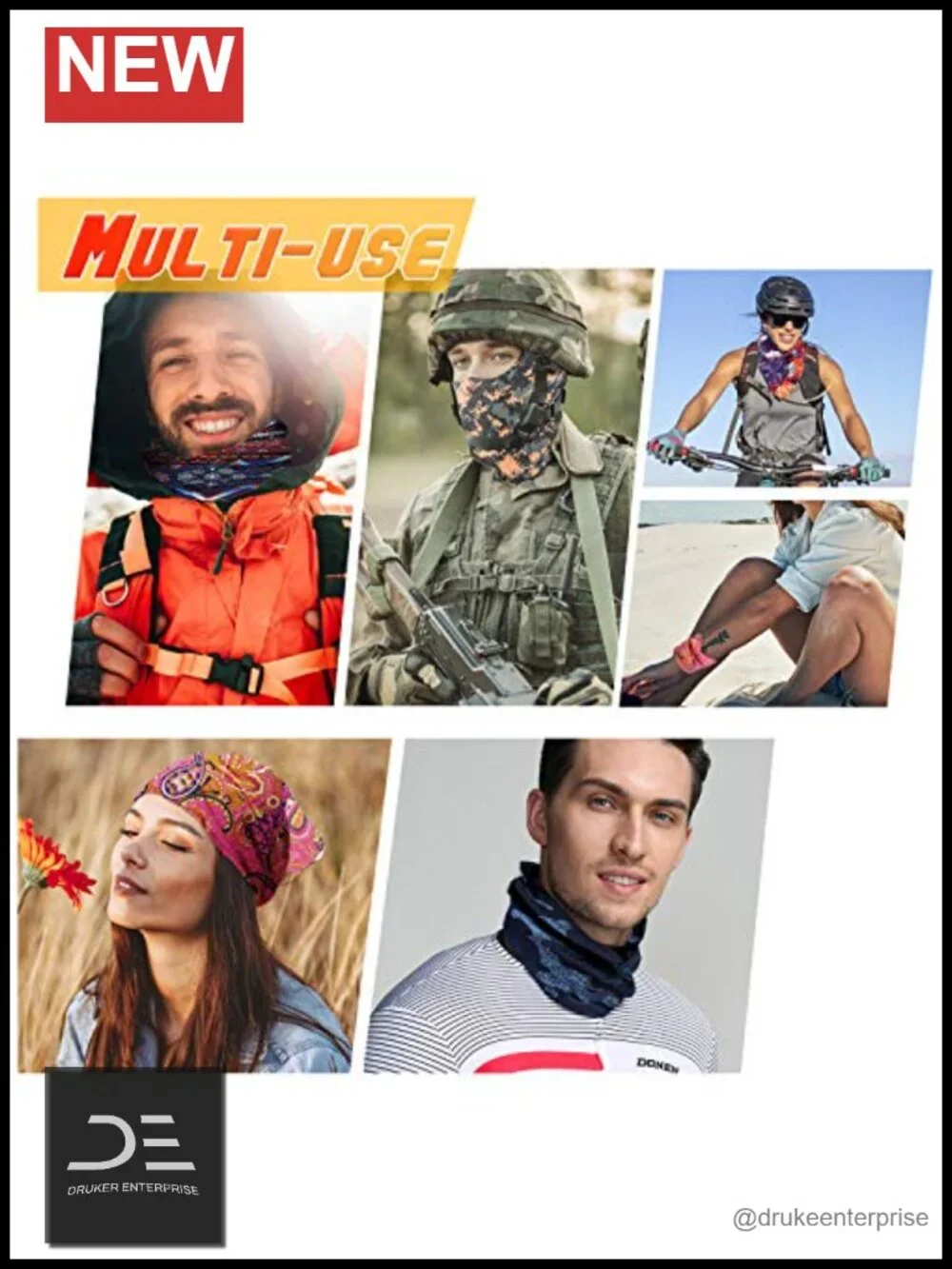 Seamless Neck Gaiter Face Mask for Running Hiking Cycling, Microfiber Sun